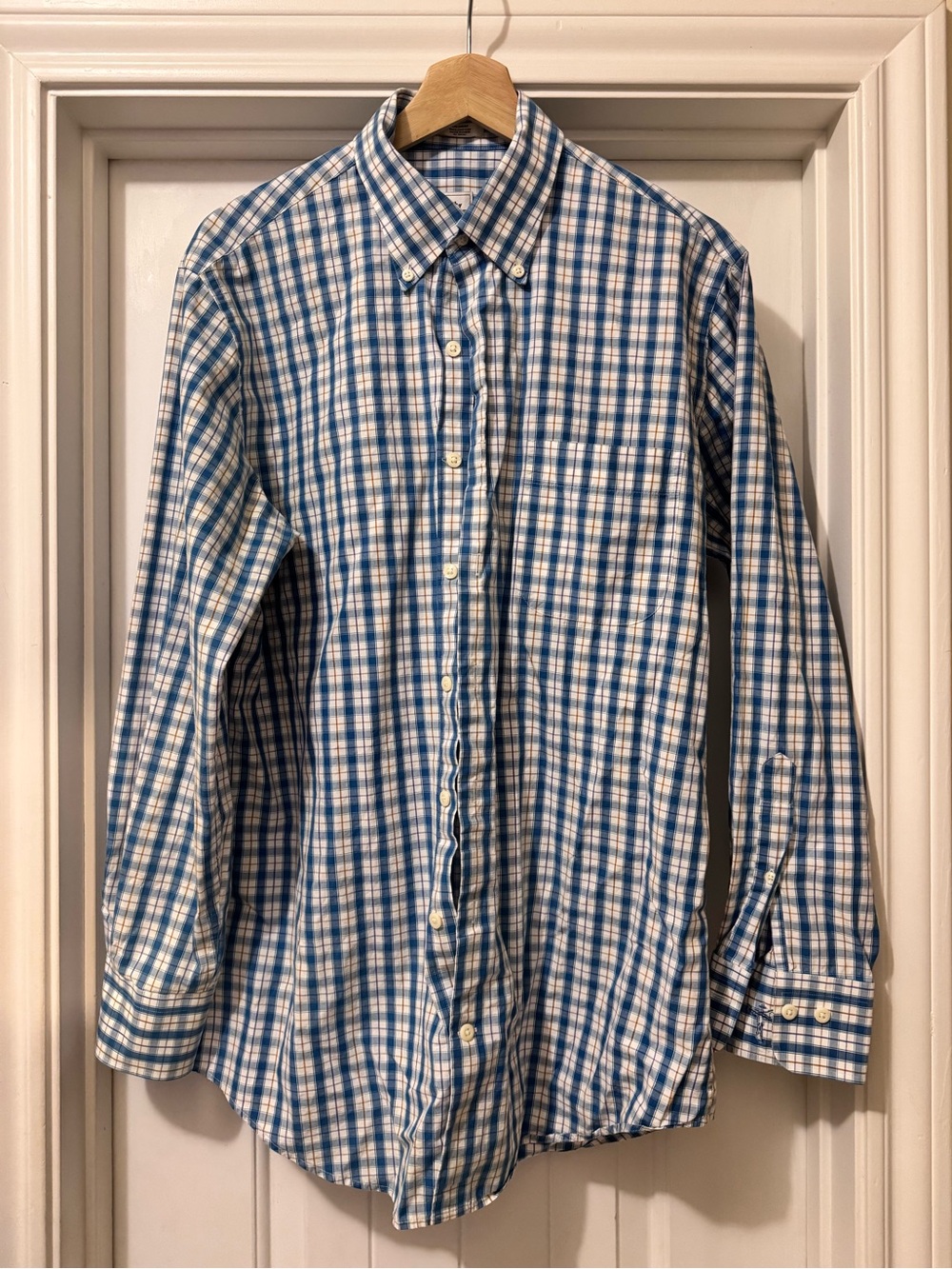 Peter Millar - Men's Blue & White Plaid Button-Down Shirt